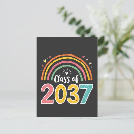 Klas van 2037 Kleuterschool Afstudeer School  Aankondigingskaart (Staand voorkant)