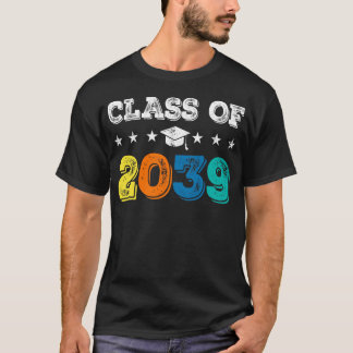 Klas van 2039 Groei met mij Eerste schooldag T-shirt