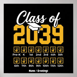 Klas van 2039 Handafdruk Checklijst Terug naar Sch Poster