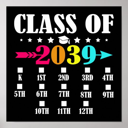 Klas van 2039 Kleuterschool Afstuderen 12e Klas Poster (Voorkant)