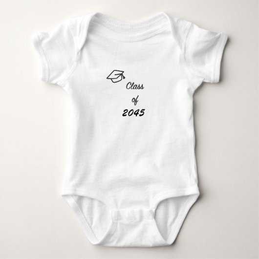 Klas van 2045 met afstudeerhoed baby romper (Voorkant)