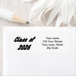 Klas van 206 zwarte typografie afstuderen etiket