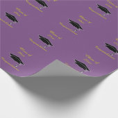 Klas van 20xx paarse gouden afstudeercadeauverpakk cadeaupapier (Hoek)
