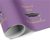 Klas van 20xx paarse gouden afstudeercadeauverpakk cadeaupapier (Rol Hoek)