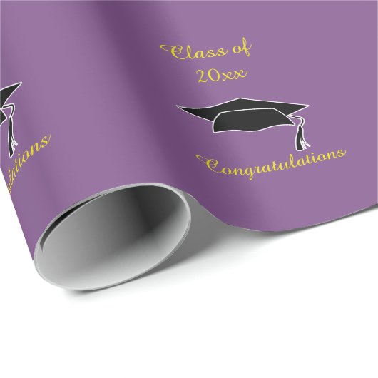 Klas van 20xx paarse gouden afstudeercadeauverpakk cadeaupapier (Rol Hoek)