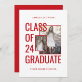 Klas van '25 foto's Rood & Wit Open Huis Kaart (Voorkant / Achterkant)