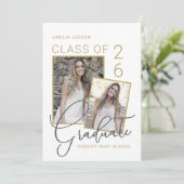 Klas van 26 Bio Script 2 Foto Afstuderen Aankondiging (Staand voorkant)