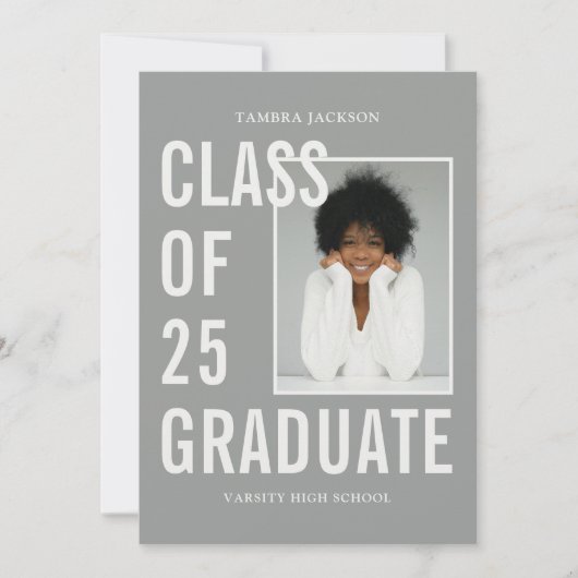 Klas van 26 foto afgestudeerde afstuderen aankondiging (Voorkant)