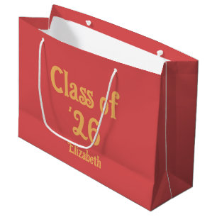 Klas van '26 Roze-Rode Retro Stijl Geslaagd Naam Groot Cadeauzakje
