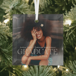 Klas van Afstudeerfoto met Kerst Glas Ornament
