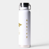 Klas van -Inspirerende Spreuk-Modern Goud Waterfles (Achterkant)