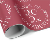 Klas van Jaar Afgestudeerd Chic Wit Embleem Bourgo Cadeaupapier (Rol Hoek)