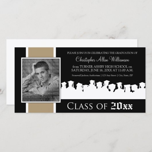 Klas van [JAAR] Afstudeeraankondiging: taupe (Voorkant / Achterkant)