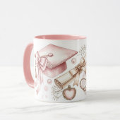 Klas van roze meisjesachtige accessoires afstuder mok (Voorkant links)