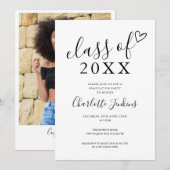 Klas van Script Hart Foto Afstudeerfeest Kaart (Voorkant / Achterkant)