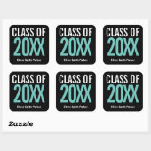 Klas van Teal Bold Persoonlijke Afstudeerfeest Vierkante Sticker (Vel)