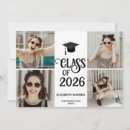 Klas van tweeëntwintig foto-collage gouden afstude aankondiging