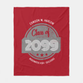 Klas van YY Afgestudeerde Naam Rood Fleece Deken (Voorkant)