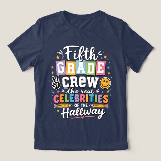 Klas vijf bemanning Tri-Blend shirt (Design voorkant)