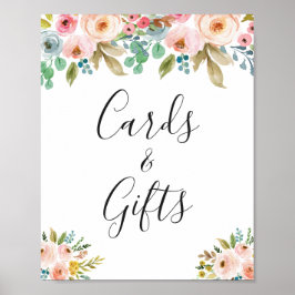 Klasachtige Waterverf, Kaarten en cadeaubonborden Poster