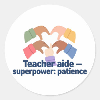 Klasassistent — Superkracht: Geduld Ronde Sticker