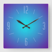 Klasblauw verlicht ontwerp > wandklok (Voorkant)