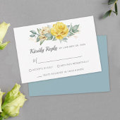 Klasgele bloemen groen zomerhuwelijk RSVP