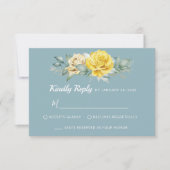 Klasgele bloemen groen zomerhuwelijk RSVP (Voorkant)