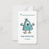 Klasgelukige Valentijnsdag Monster Notitiekaartje (Voorkant)