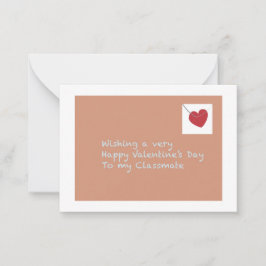 Klasgenoot Happy Valentijn's Day Whimsical Cool Notitiekaartje