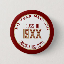 Klasgenoten! Aangepaste 50ste klasreünie knop Ronde Button 5,7 Cm