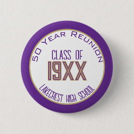 Klasgenoten! Aangepaste 50ste klasreünie knop Ronde Button 5,7 Cm
