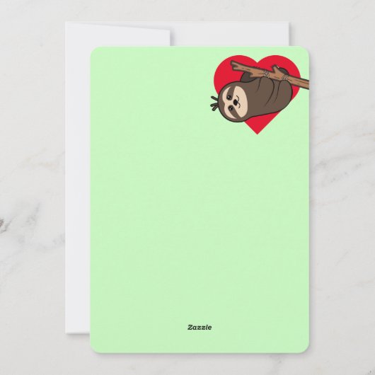 Klasgenoten Schattige Sloth "Liefde opknoping uit Feestdagenkaart (Achterkant)