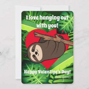 Klasgenoten Schattige Sloth "Liefde opknoping uit Feestdagenkaart