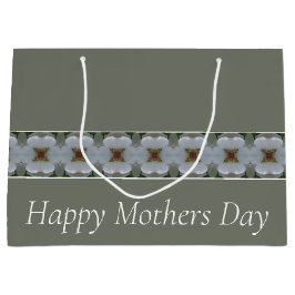 klasgrijze en witte Floral Groot Cadeauzakje