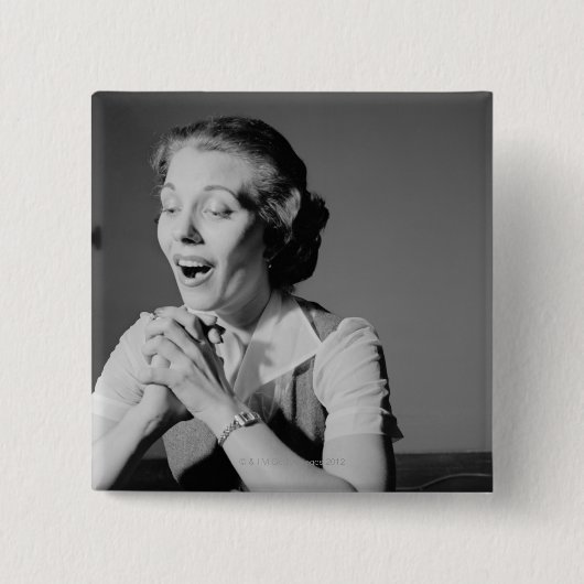 Klashanden Vierkante Button 5,1 Cm (Voorkant)