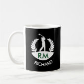 KLASIEKE GOLFER MONOGRAM NAAM KOFFIEMOK (Links)