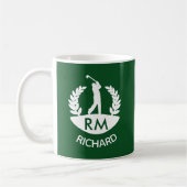 KLASIEKE GOLFER MONOGRAM NAAM KOFFIEMOK (Links)