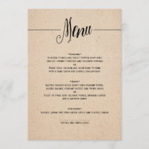 KLASISCHE WEDING MENU-KAART