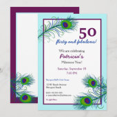 Klasklas en hedendaagse peacock-veren kaart (Voorkant / Achterkant)