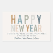 Klaskleurige nieuwe jaren rechthoekige sticker (Voorkant)