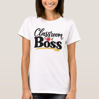 Klaslokaal Baas Grappige Leraar Appel Typografie T-shirt