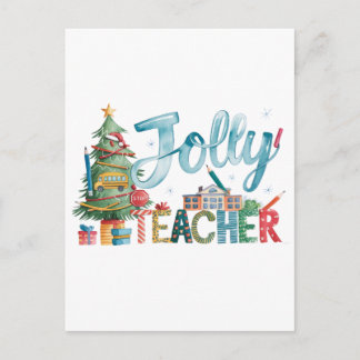 Klaslokaal Cadeau | Prettig Kerstfeest Jolly Leraa Aankondigingskaart
