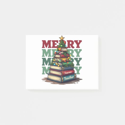Klaslokaal Cadeau | Prettig Kerstfeest Onderwijzer Post-it® Notes (Voorkant)