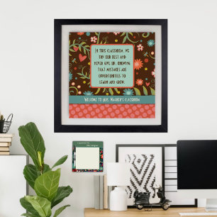 Klaslokaal Citaat Leraar Mooie Bloem Class Perfect Poster