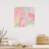 Klaslokaal Goede Vibes Alleen Pastel Inspirivity Poster (Keuken)