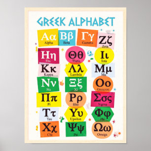 Klaslokaal Grieks Alfabet voor Kinderen Volgorde Poster