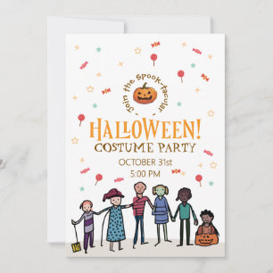 Klaslokaal Halloween-feest Cute Kids Design Kaart