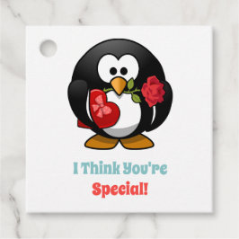 Klaslokaal Kinder Valentijnsdag Penguin Heart Bedankjes Labels