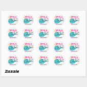 Klaslokaal Narwhal Valentijn "Whale you be mine" Ronde Sticker (Vel)